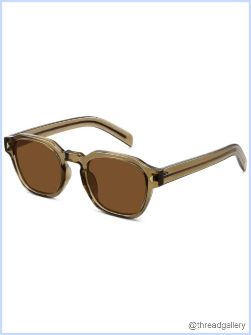Retro Square Sunglasses UV400 Protection Lightweight Anti-Slip Full Frame